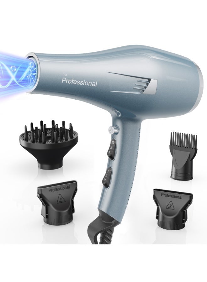 Faszin Ionic Hairdryer Professional Hair Dryer 2000W AC Motor Fast Drying Salon Blow Dryer with 2 Speed 3 Heat Setting with Diffuser Nozzle Concentrator Comb for Women Man - Image 1