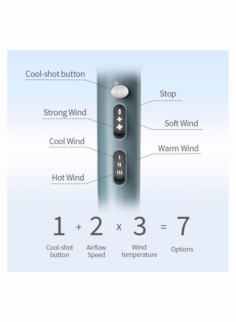 Faszin Ionic Hairdryer Professional Hair Dryer 2000W AC Motor Fast Drying Salon Blow Dryer with 2 Speed 3 Heat Setting with Diffuser Nozzle Concentrator Comb for Women Man - Image 5