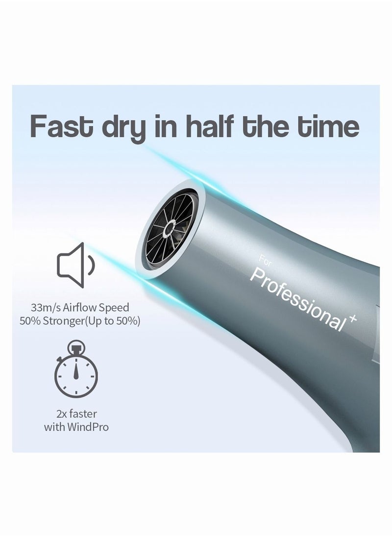 Faszin Ionic Hairdryer Professional Hair Dryer 2000W AC Motor Fast Drying Salon Blow Dryer with 2 Speed 3 Heat Setting with Diffuser Nozzle Concentrator Comb for Women Man  - Image 4