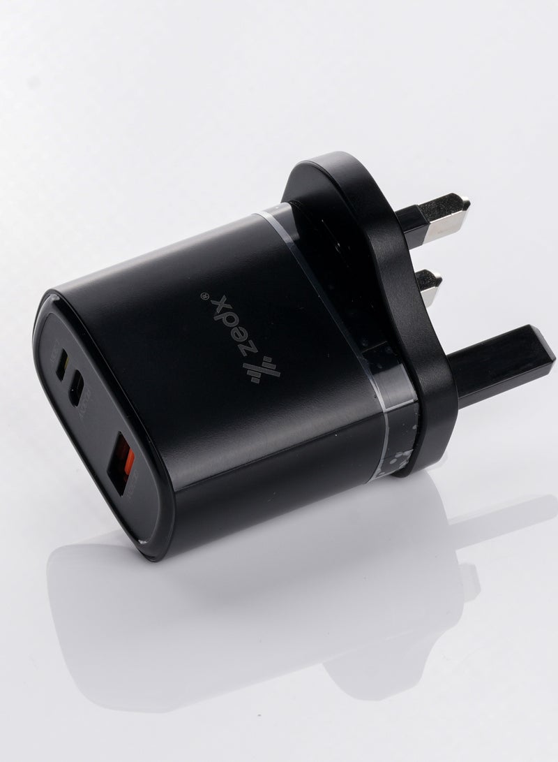 ZEDX Quick Charger 30W, Lightening – C type Reverse, With C-Lightening Cable - Image 2