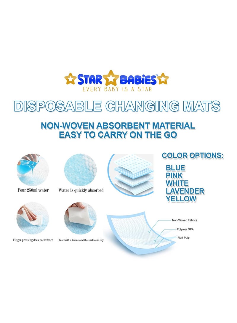 Star Babies Disposable Changing Mat Pack of 36 - BLUE , New - Image 4