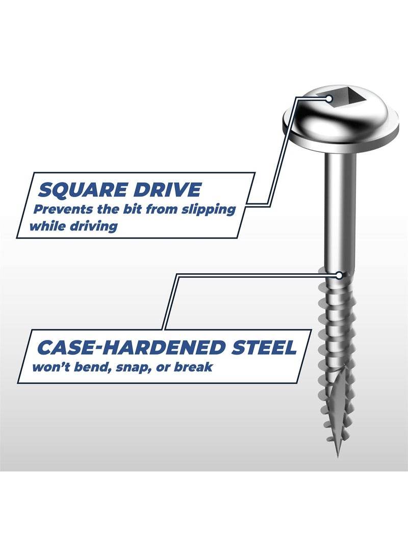 Kreg SML-F125-500 Zinc Pocket Screws, 1 1/4 Inch, 7 Fine Thread, Maxi-Loc Head (500 Count) - Image 4