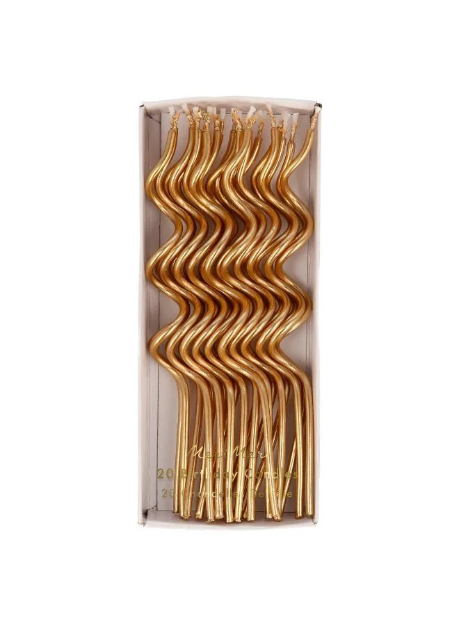 Meri Meri Gold Swirly Candles