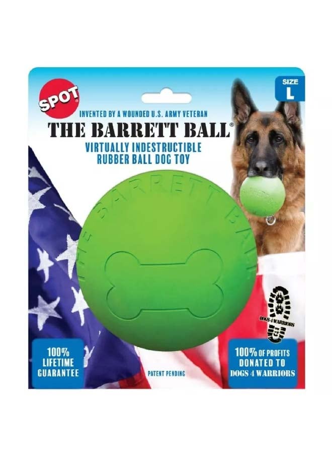 spot The Barrett Ball Virtually Indestructible Rubber Ball Dog Toy Green 5 Inch 8035216 - Image 1