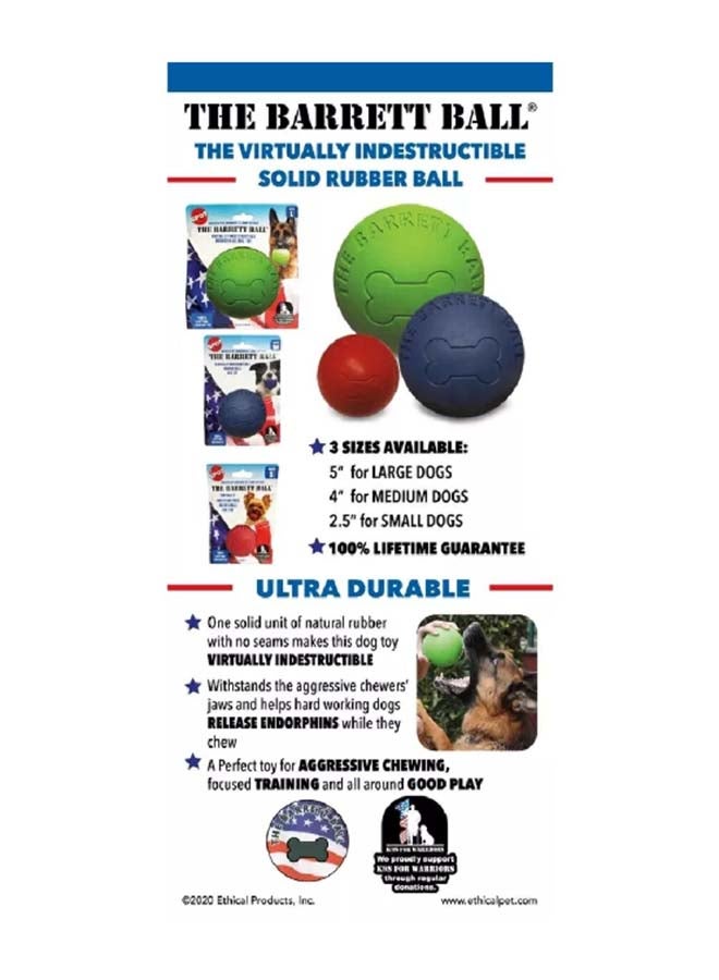 spot The Barrett Ball Virtually Indestructible Rubber Ball Dog Toy Green 5 Inch 8035216 - Image 3