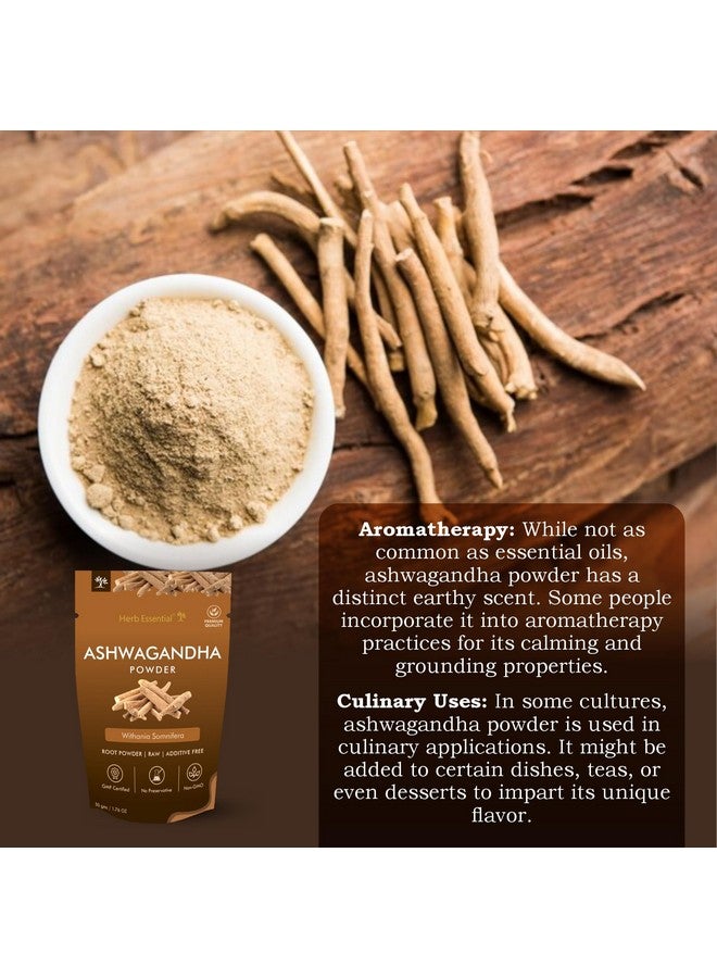 Herb Essential مسحوق أشواغاندا النقي الأساسي من الأعشاب - 50 غ - Image 4