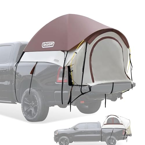 Tecoom Pickup Truck Tent Waterproof PU3000mm Double Layer for 5.5-5.8ft Truck Bed Portable 2 Person Compact Full Size Truck Bed Tent for Back of Truck Camping Beach Tent with Rain Fly - Image 1