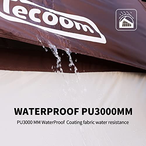 Tecoom Pickup Truck Tent Waterproof PU3000mm Double Layer for 5.5-5.8ft Truck Bed Portable 2 Person Compact Full Size Truck Bed Tent for Back of Truck Camping Beach Tent with Rain Fly - Image 5