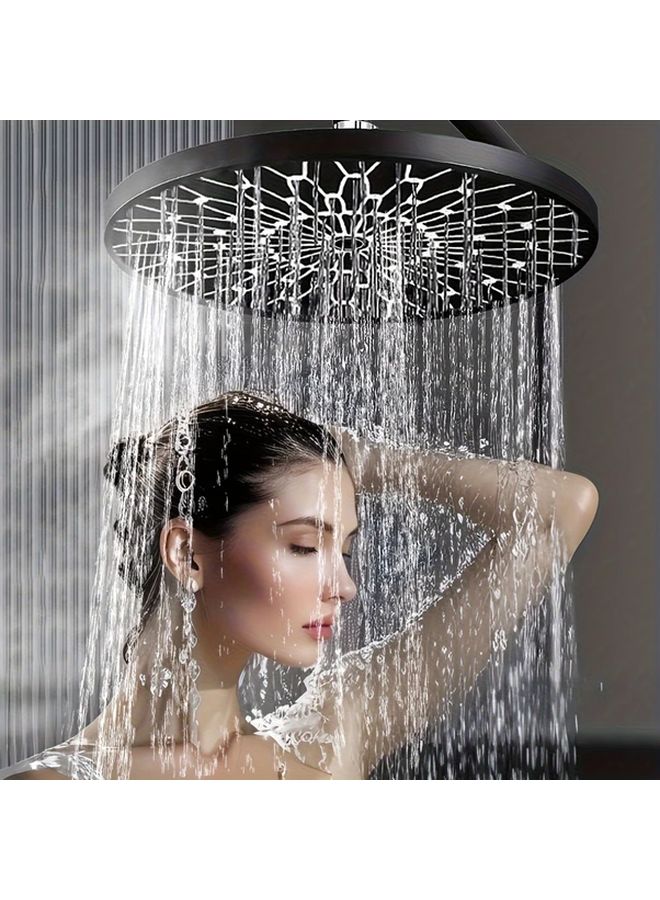 6 Inch Silvery Top Spray Shower Head Single Large Rain Booster Bathroom Bath Set - Image 2