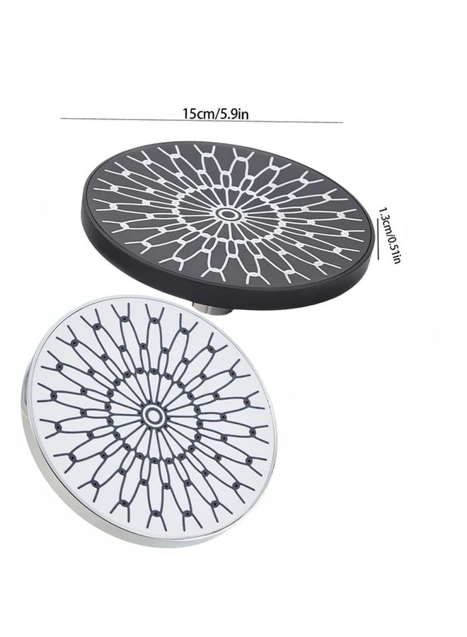 6 Inch Silvery Top Spray Shower Head Single Large Rain Booster Bathroom Bath Set - Image 3