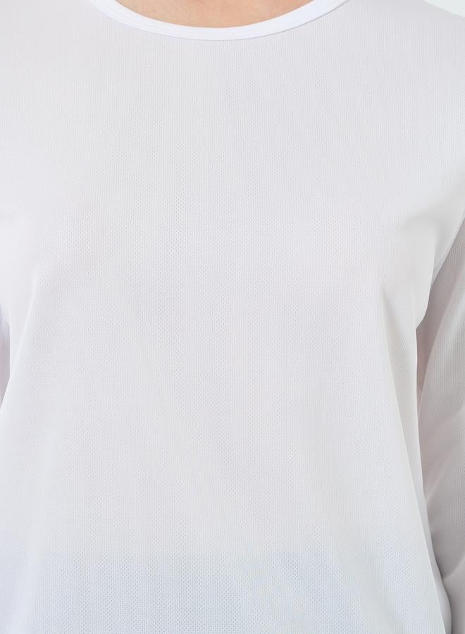 Styli Active White Long Sleeve Textured Top - Image 3