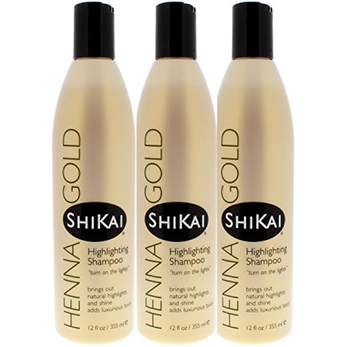 SHIKAI : HENNA GOLD FORMULAS, HIGHLIGHTING SHAMPOO 12 OZ (3 PACK) - Image 1