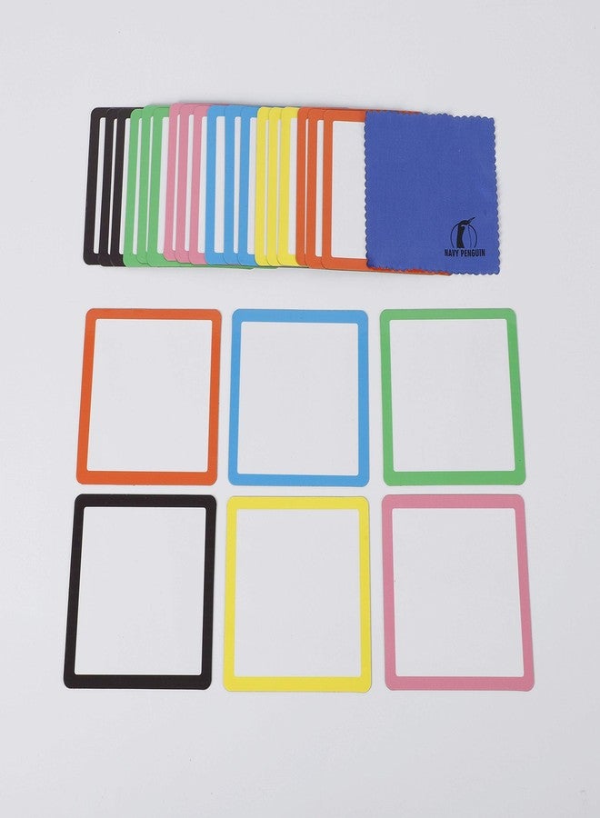 Navy Penguin Dry Erase Magnets Set - 24 Pack - 4x4 in Whiteboard Magnetic Notes Planning Pads Labels - Small White Board Magnet Strips Name Tags for Home and Office - Image 3