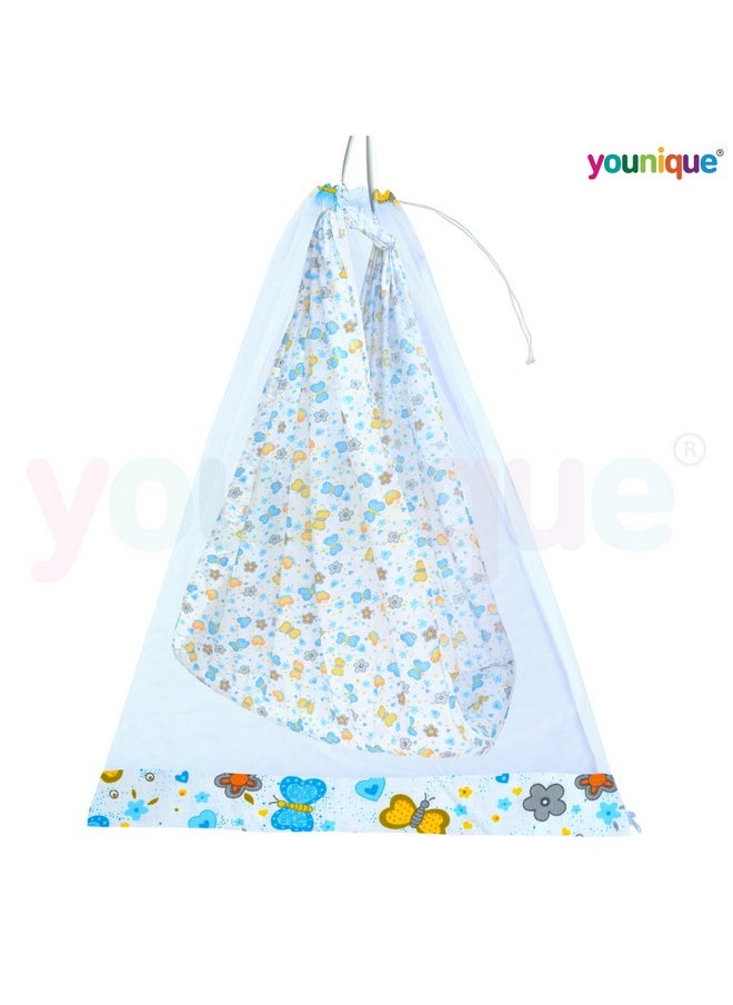 Younique Hanging Baby Cradle Mosquito Net for Cloth Cradle/Swing/Jhula/Thottil/Jhoola with Side Zip Opening, Thottil Kosuvalai Mosquito Net for Baby Cradle Swing (0-3 yrs) - Blue Butterflies - pzsku/Z39AF4D9FD3F8B65838E8Z/45/_/1738305752/b9049581-15d1-44ae-b524-55647517f30c