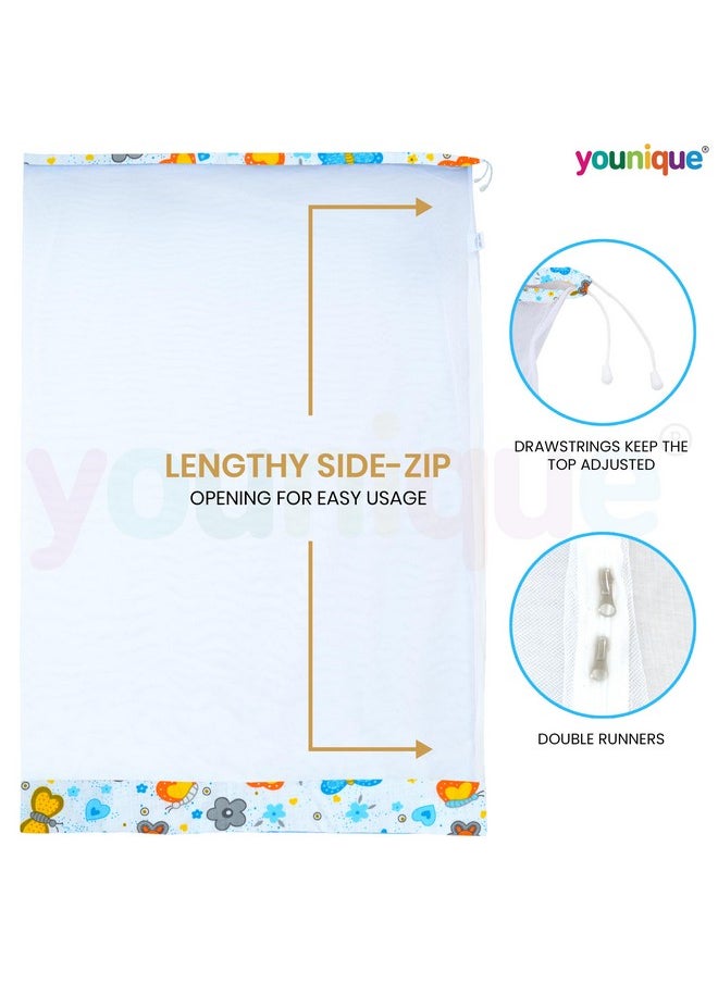 Younique Hanging Baby Cradle Mosquito Net for Cloth Cradle/Swing/Jhula/Thottil/Jhoola with Side Zip Opening, Thottil Kosuvalai Mosquito Net for Baby Cradle Swing (0-3 yrs) - Blue Butterflies - pzsku/Z39AF4D9FD3F8B65838E8Z/45/_/1738305756/3a90ffd2-70ea-47fc-958b-d0d2cfe3b537