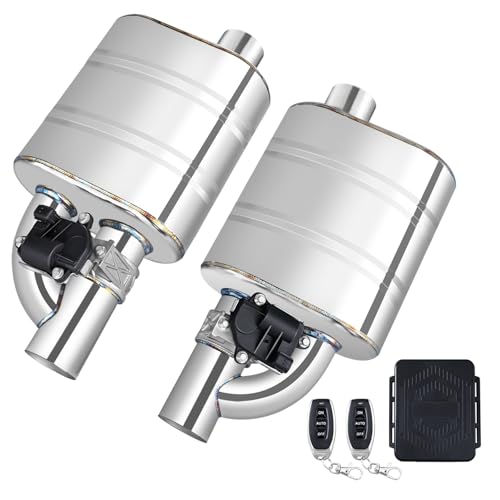 peastorm 2 Inch Valved Muffler Electric Exhaust Cutout with Muffler Cat Back Exhaust System Kit (2pcs) - Image 1