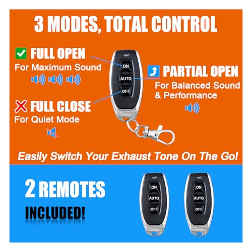 peastorm 2 Inch Valved Muffler Electric Exhaust Cutout with Muffler Cat Back Exhaust System Kit (2pcs) - Image 4