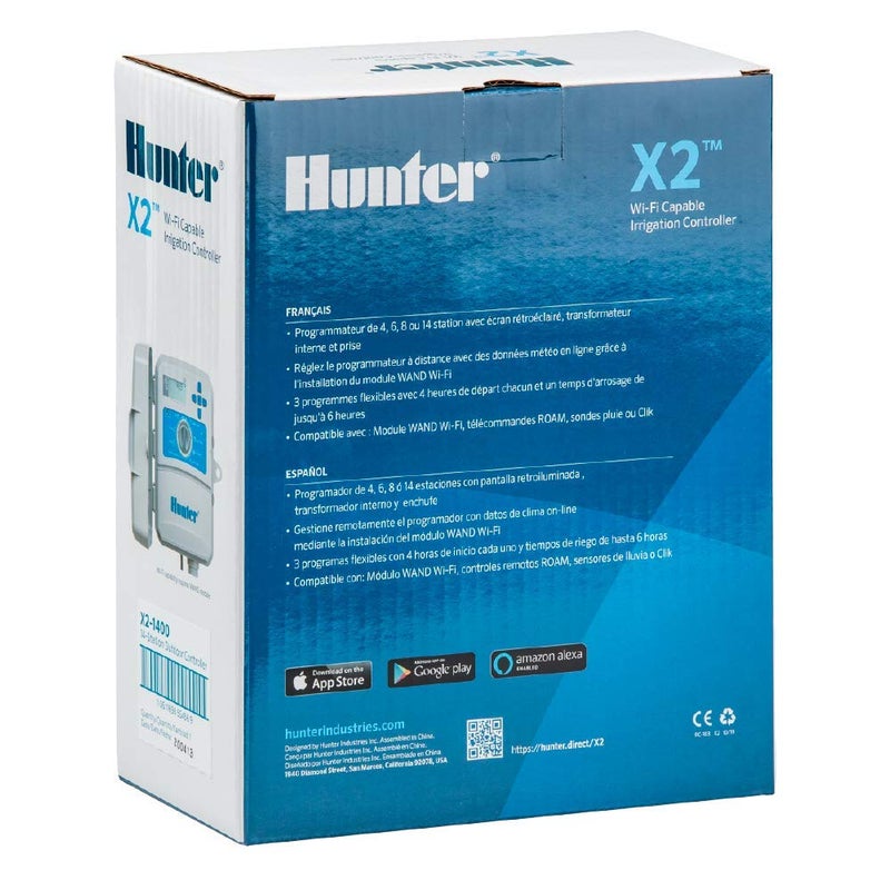 HUNTER وحدة تحكم رشاشات هانتر هيدراوايز X2 8 مناطق، مؤقت ري خارجي للحدائق والعشب، جدولة تعتمد على الطقس، دورة ونقع، جاهز لوحدة تحكم ذكية مع وحدة واي فاي اختيارية - Image 5