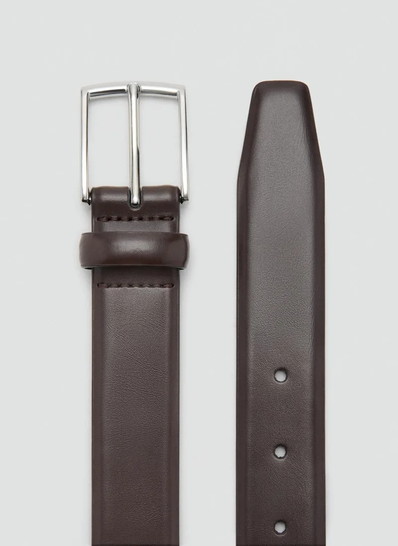 Mango Man Buckle leather belt