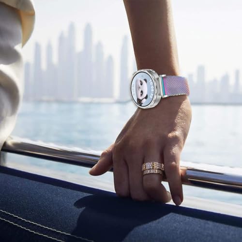DEALELE Bands Compatible with Huawei Watch GT5 Pro 42mm / GT5 / GT4 41mm / Fossil Q Venture Gen 4/3 / Women's Gen 5E 42mm / Women's Gen 6, 18mm Stainless Steel Metal Mesh Replacement Strap, Rainbow - Image 4