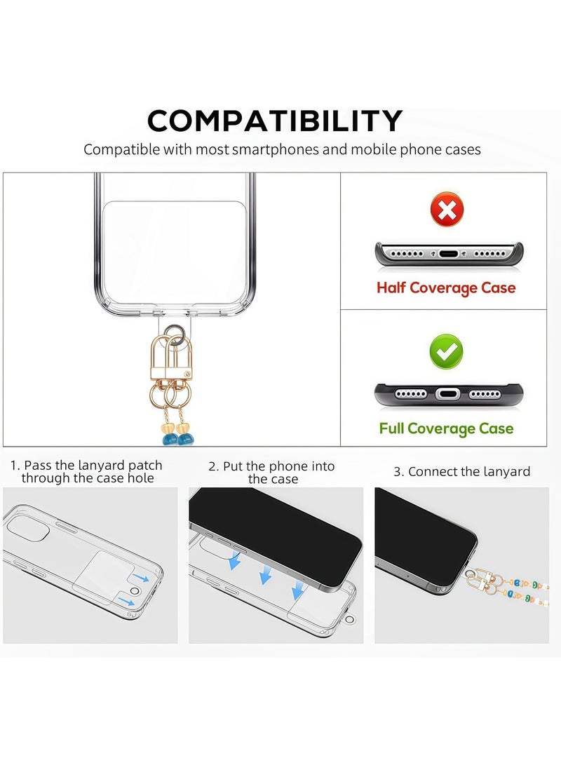 حبل تعليق للهاتف، حزام هاتف مزين بخرز على شكل نجمة مع مشبك من الفولاذ المقاوم للصدأ، سلسلة هاتف محمول عالمية تناسب معظم الهواتف، الكاميرا، DJI، المفاتيح، الحقائب، هدية لرمضان والعيد والمولد النبوي. - Image 5
