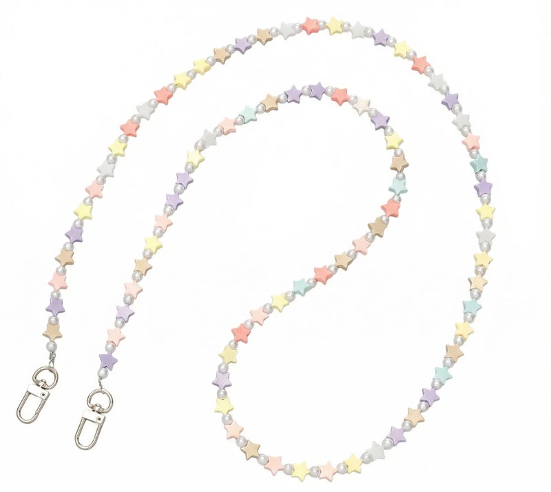 حبل تعليق للهاتف، حزام هاتف مزين بخرز على شكل نجمة مع مشبك من الفولاذ المقاوم للصدأ، سلسلة هاتف محمول عالمية تناسب معظم الهواتف، الكاميرا، DJI، المفاتيح، الحقائب، هدية لرمضان والعيد والمولد النبوي. - Image 4