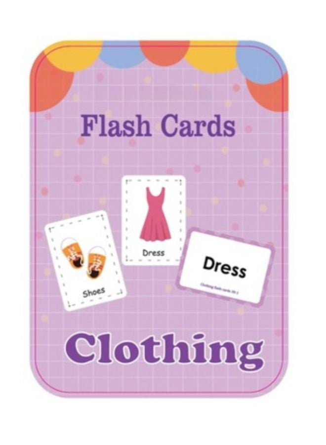 Children Learning Cards: Educational Flash Cards Pocket Card Preschool Teaching Cards for kids, Clothing
