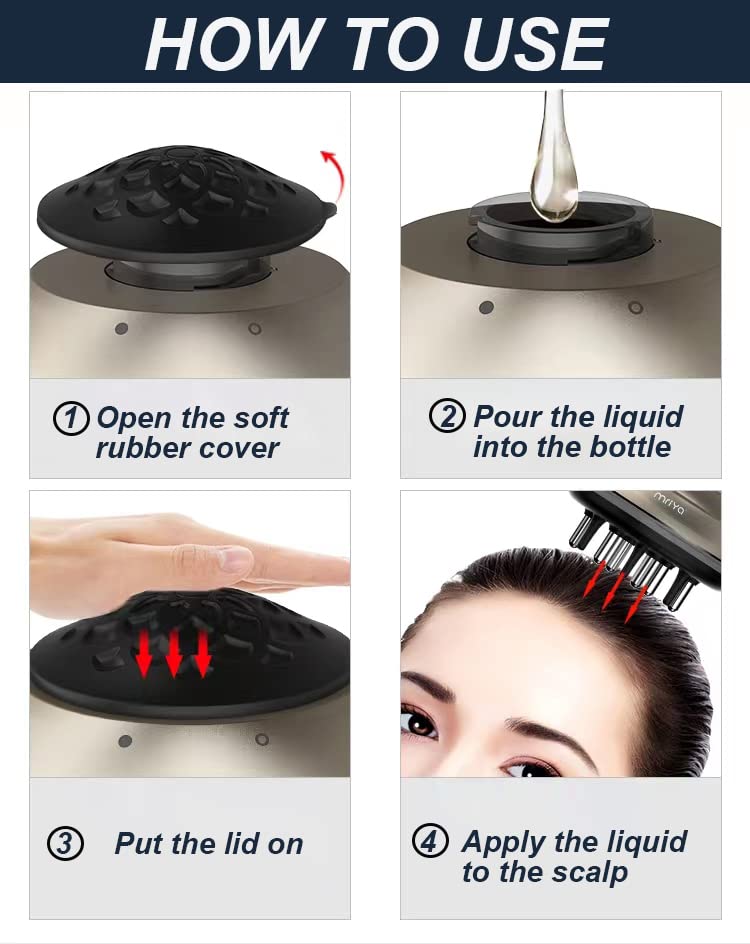 PERLLENT Manual Massager Hair Care Comb,Scalp Applicator Hair Oil Applicator,Scalp Massager Brush Hair Growth Help for Hair Growth - Image 3