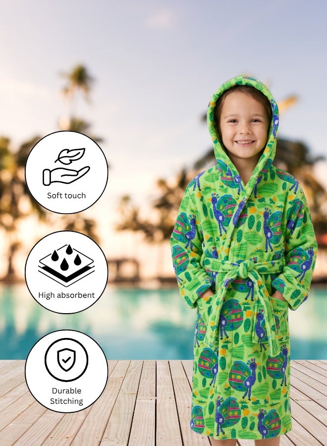 Pearl Coast International روب استحمام للأطفال بغطاء رأس - عبوة من 2 - قماش ميكروفايبر سريع الجفاف لملابس الشاطئ والاستحمام للأولاد والبنات، غطاء سباحة ناعم ماص، خفيف الوزن للاستخدام في المسبح والمنزل - Image 5