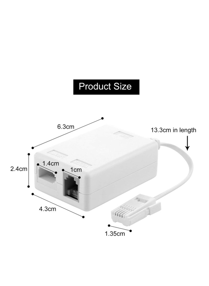SYOSI - ADSL Microfilter InstallerParts ADSL Modem Phone Filter for Interference Elimination and Static Noise Blocker for Answering Machine Fax Machine Telephones Landline Cordless - Image 1