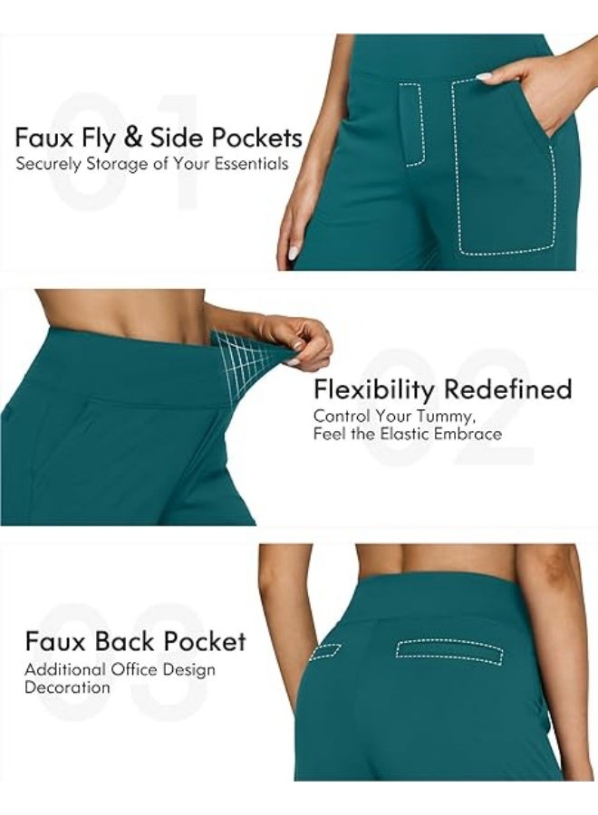 NIBEMINENT Yoga Pants Women Wide Leg Pants with Pockets High Waist Stretch Dress Casual Sweatpants Petite/Regular/Tall - Image 2