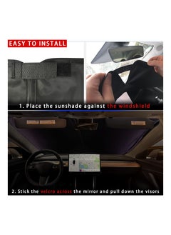Generic Upgraded 240T Windshield Sunshade for Tesla Model 3 & Model Y - Superior UV & Heat Protection for Front Window - Essential Tesla Interior Accessory  - Image 5