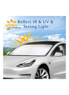 Generic Upgraded 240T Windshield Sunshade for Tesla Model 3 & Model Y - Superior UV & Heat Protection for Front Window - Essential Tesla Interior Accessory  - Image 3