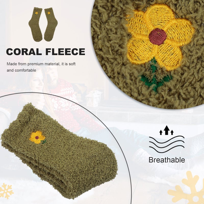 5 Pairs Coral Fleece Stockings Thicken Socks Sleeping Socks Warm Floor Socks - Image 5