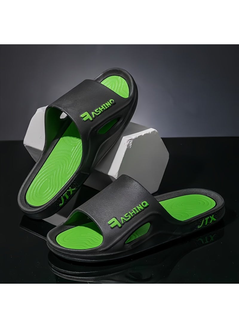 Generic Mens Fashionable Summer Soft Bottom Sandals Anti-Slip Deodorant PVC Special Couple Trendy Slippers Casual Slip-On Shoes Black 
