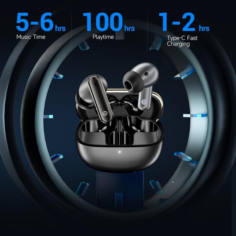 EDYELL A1 Truly Wireless Bluetooth in Ear Earbuds with Upto 35Db Active Noise Cancellation, 13 mm Dynamic Drivers, Type-C Fast Charging with Upto 48Hrs Music Playback (Blue) - Image 4
