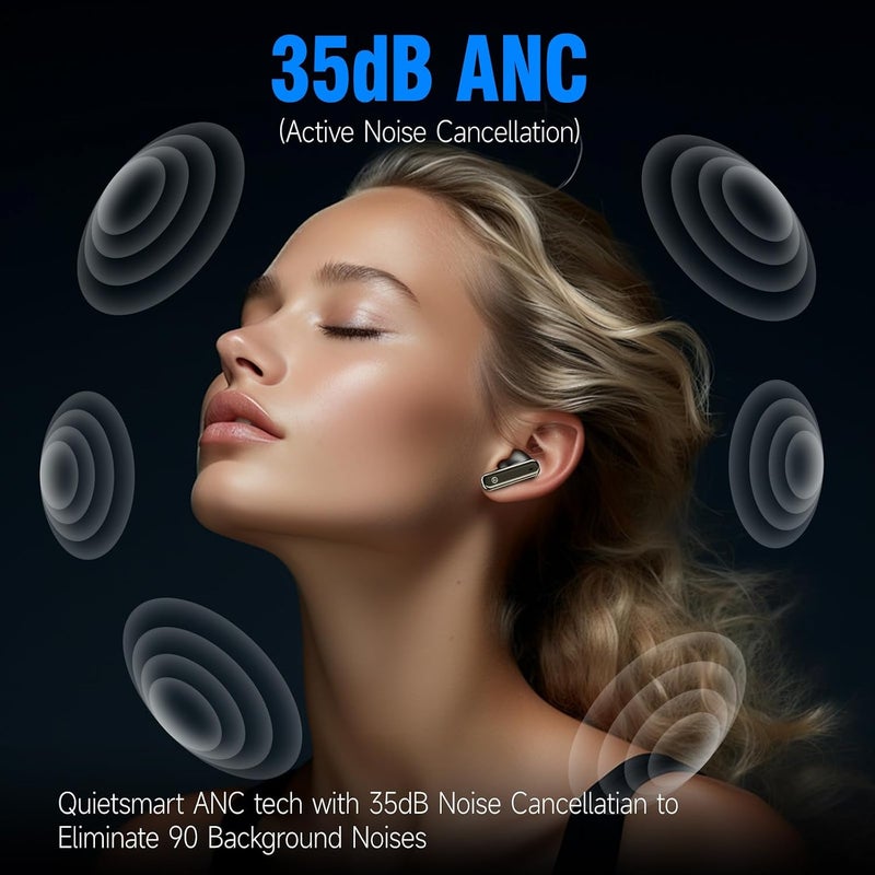 EDYELL A1 Truly Wireless Bluetooth in Ear Earbuds with Upto 35Db Active Noise Cancellation, 13 mm Dynamic Drivers, Type-C Fast Charging with Upto 48Hrs Music Playback (Blue) - Image 2