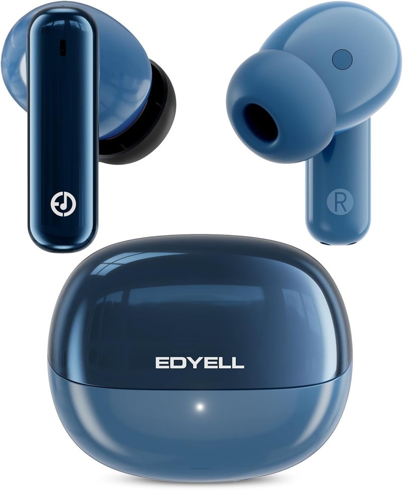 EDYELL A1 Truly Wireless Bluetooth in Ear Earbuds with Upto 35Db Active Noise Cancellation, 13 mm Dynamic Drivers, Type-C Fast Charging with Upto 48Hrs Music Playback (Blue) - Image 1