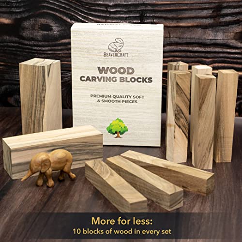BeaverCraft Walnut Wood for Carving BW10 pcs Wooden Blocks for Whittling and Crafts - Wood Carving Blocks for Creative Projects - Image 3