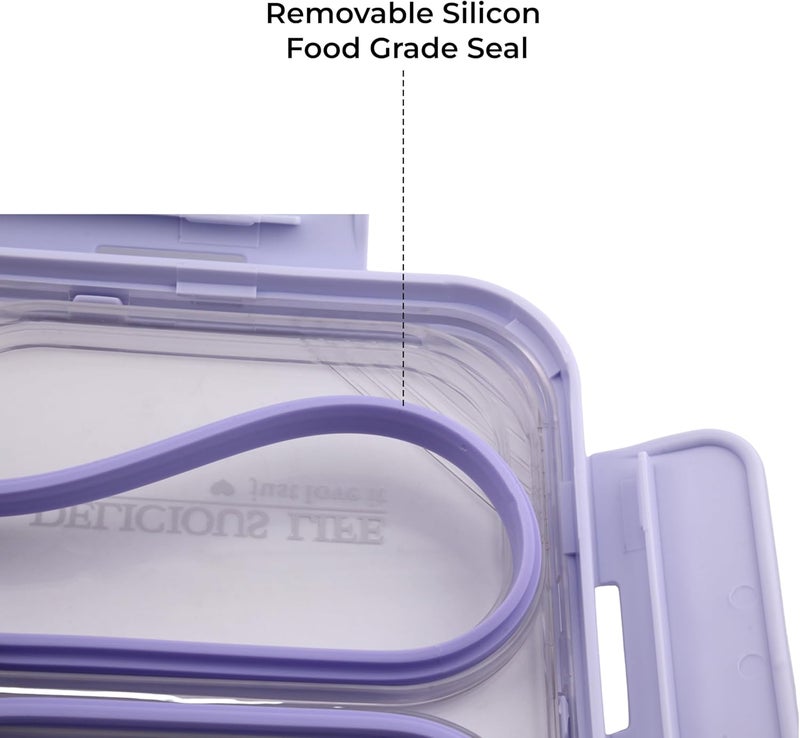Cravista Bento Lunch Boxes, Leak Proof Stainless Steel Lunch Box for Kids, BPA Free Bento Box for Kids and Adults | Tiffin Boxes for Office and School (Purple, 950 ML, 4 Compartment) - Image 4