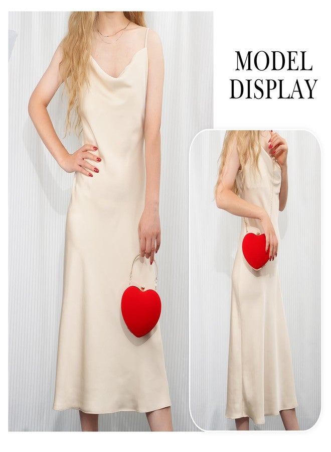 Lanpet Women Heart Shaped Evening Bag Mini Clutch Purse Chain Strap Shoulder Bag Handbag for Wedding Cocktail Party - Image 2