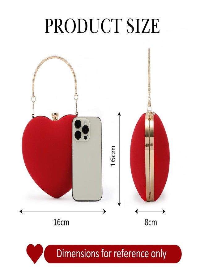 Lanpet Women Heart Shaped Evening Bag Mini Clutch Purse Chain Strap Shoulder Bag Handbag for Wedding Cocktail Party - Image 4