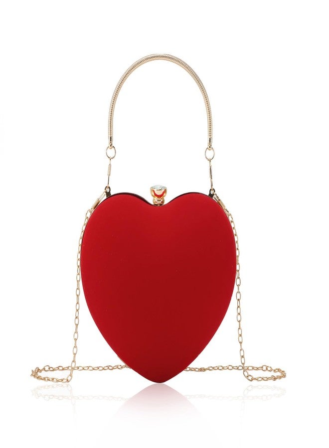 Lanpet Women Heart Shaped Evening Bag Mini Clutch Purse Chain Strap Shoulder Bag Handbag for Wedding Cocktail Party - Image 1