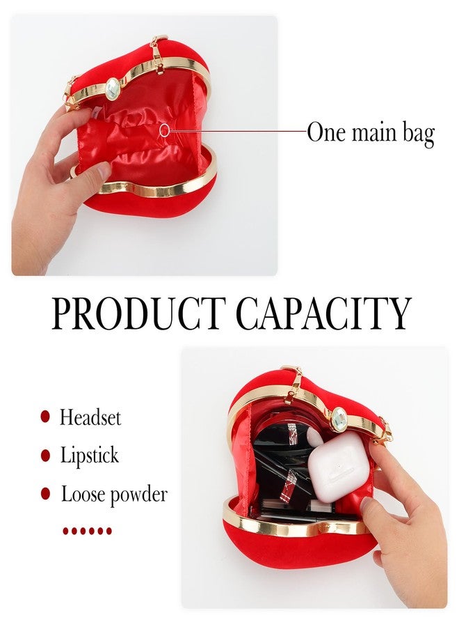 Lanpet Women Heart Shaped Evening Bag Mini Clutch Purse Chain Strap Shoulder Bag Handbag for Wedding Cocktail Party - Image 5