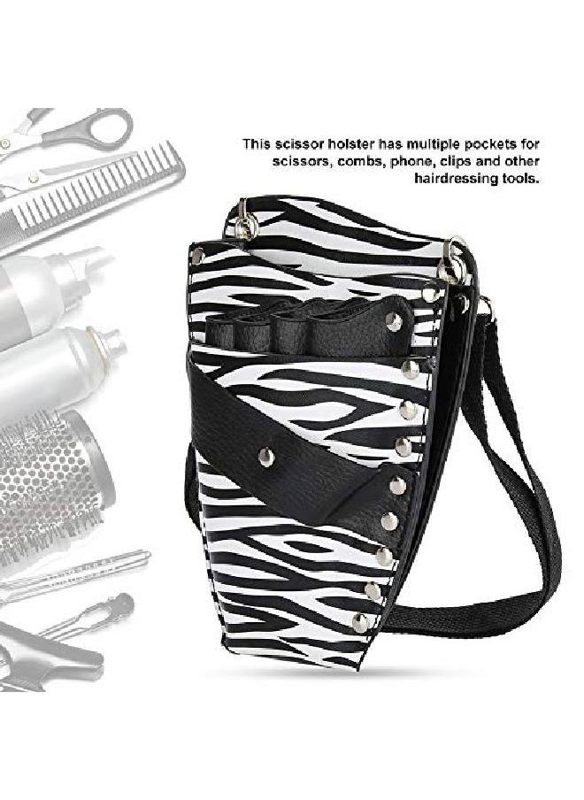 Semme Hair Scissor Holster Hairdressing Pouch Barber Shears Holster Hairdressing Salon Scissors Kit Bag Scissors Holder Pouch For Hair Stylist With Rivet Clips Waist Shoulder Belt(5 Scissor Pouches)  - Image 4