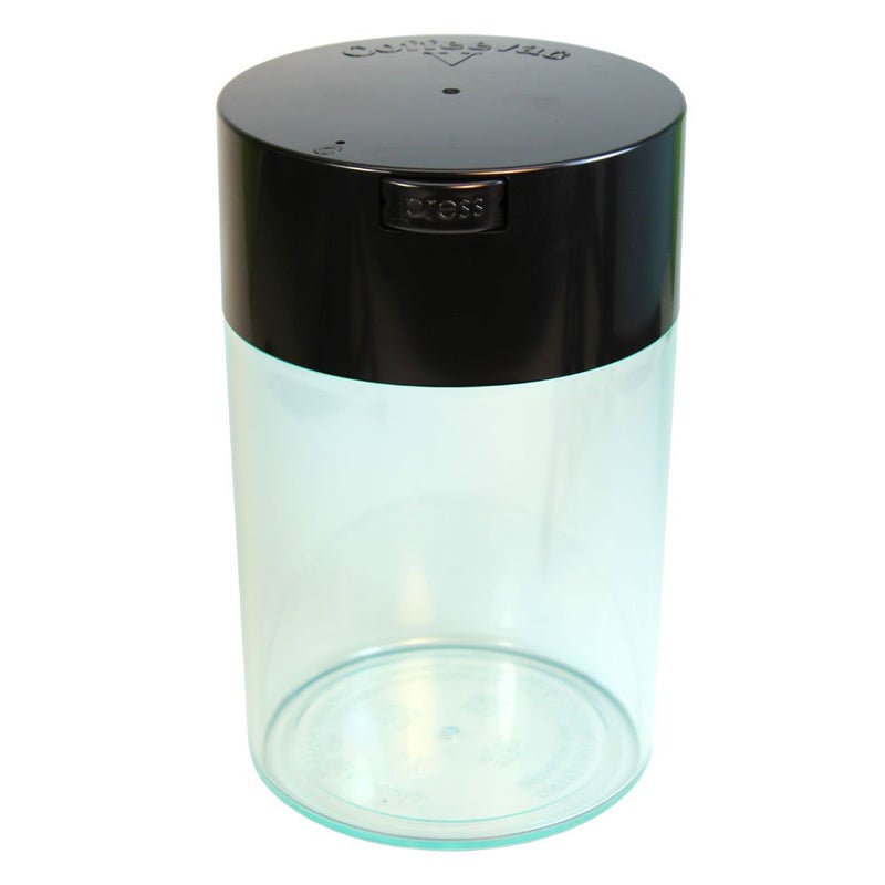 Coffeevac 1LB - Patented Airtight Container with Degassing Valve | Multi-use Vacuum Container Works as Smell Proof Containers for Ground Coffee and Coffee Bean Containers. Black Cap and Clear Body - Image 1
