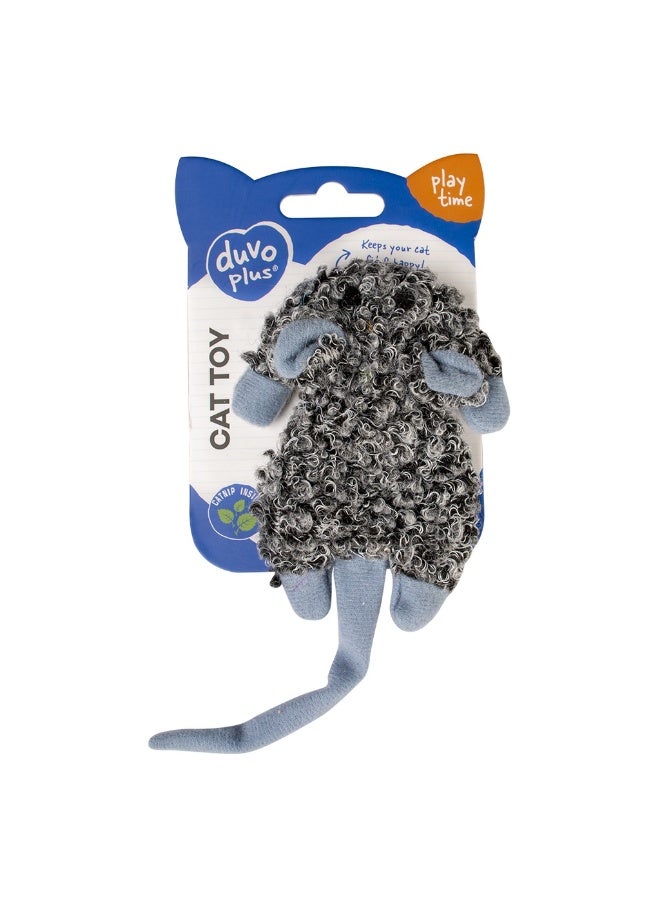 دوفو + لعبة قطط Duvo+ Cushy Crackle Mouse Grey - 18x8x2cm (تحتوي على النعناع البري بالداخل) - Image 1