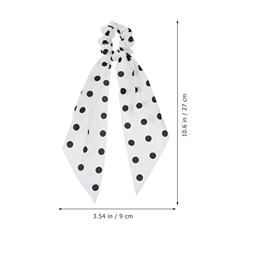 Leorx 3pcs Polka Dot Hair Scrunchies Vintage Chiffon Hair Scarf Ties Stylish Bow Ponytail Holders for Women Girls - Image 2