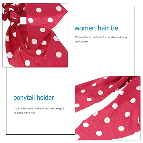 Leorx 3pcs Polka Dot Hair Scrunchies Vintage Chiffon Hair Scarf Ties Stylish Bow Ponytail Holders for Women Girls - Image 4
