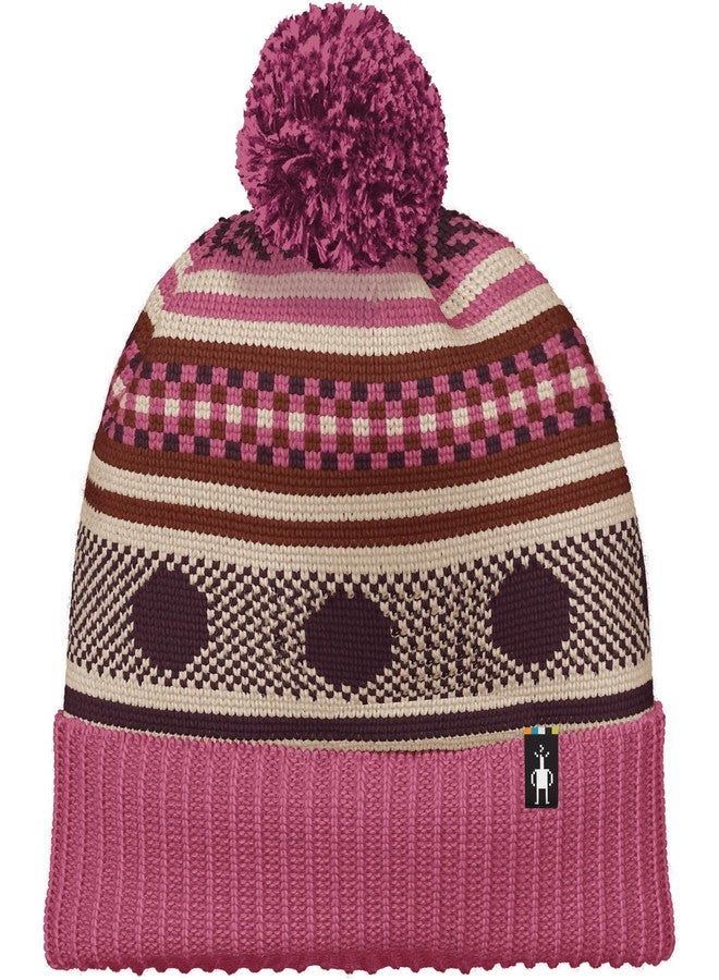 SmartWool Unisex Fairisle Fleece Lined Beanie Garden Pink One Size - Image 2